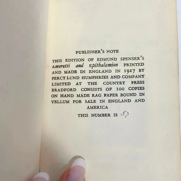 Very Rare Edmund Spenser Amoretti & Epithalamion The Noel Douglas Replicas 1927 - Picture 4 of 13